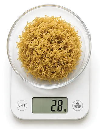 Weigh dry sea moss